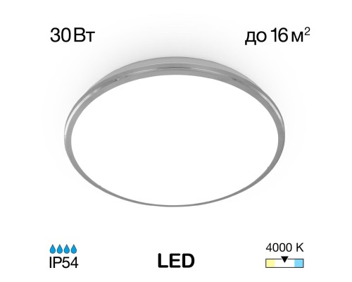 Потолочный светодиодный светильник Citilux CL702301N Луна 30 Вт 4000K Хром