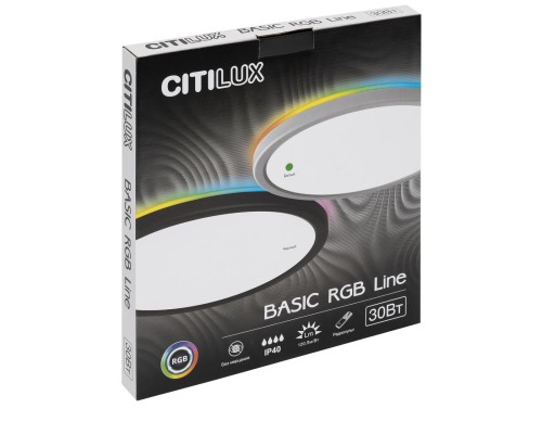 CL738241EL Бейсик Лайн Черный Св-к с пультом LED+RGB 30W