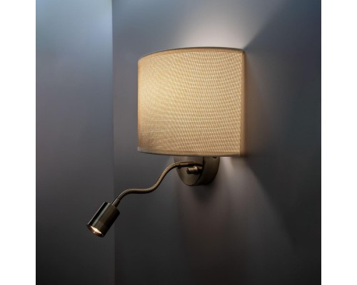 Бра с выключателем и лампой для чтения 3Вт 3000K Citilux CL704306 Декарт Старая Бронза + Песочный