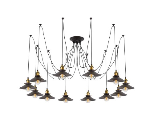 Люстра лофт Citilux CL451121 Эдисон Венге + Бронза