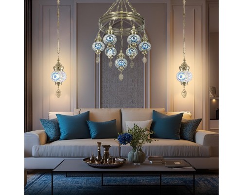 CL419166 Каир Мозаика Синяя Люстра