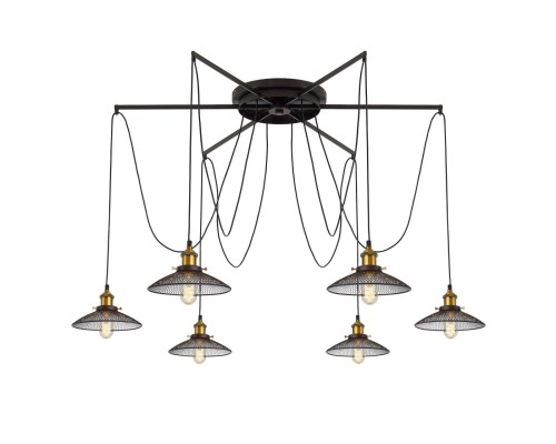 Люстра лофт Citilux CL451261 Эдисон Венге + Бронза