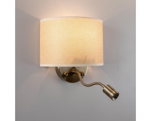 Бра с выключателем и лампой для чтения 3Вт 3000K Citilux CL704306 Декарт Старая Бронза + Песочный