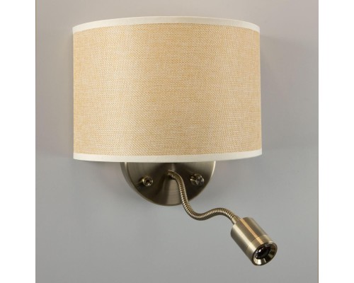 Бра с выключателем и лампой для чтения 3Вт 3000K Citilux CL704306 Декарт Старая Бронза + Песочный