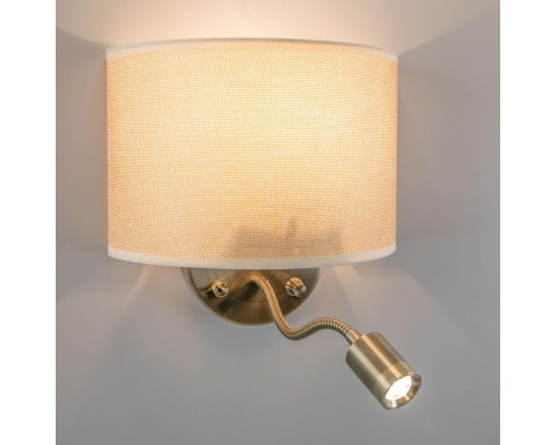 Бра с выключателем и лампой для чтения 3Вт 3000K Citilux CL704306 Декарт Старая Бронза + Песочный