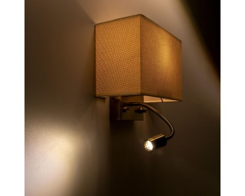 Бра с выключателем и лампой для чтения 3Вт 3000K Citilux CL704303 Декарт Бронза Старая