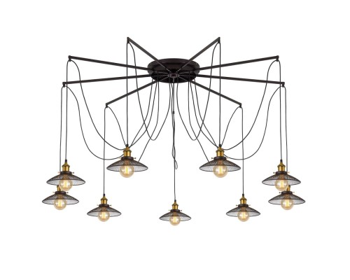 Люстра лофт Citilux CL451291 Эдисон 6 Венге + Бронза