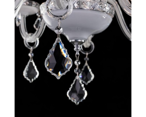 Подвесная люстра с хрусталем Citilux CL352180 Марена Белый+Хром