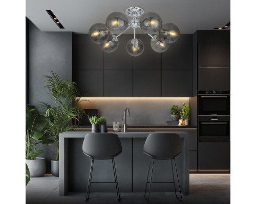 CL102170 Томми Хром+Дымч. Св-к Люстра