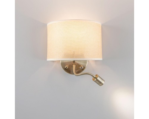 Бра с выключателем и лампой для чтения 3Вт 3000K Citilux CL704306 Декарт Старая Бронза + Песочный