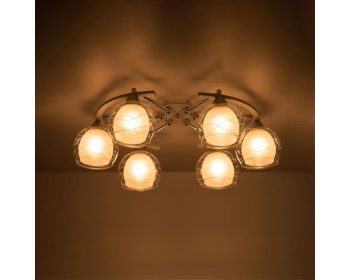 Потолочная люстра Citilux CL157161 Буги Белая+Хром