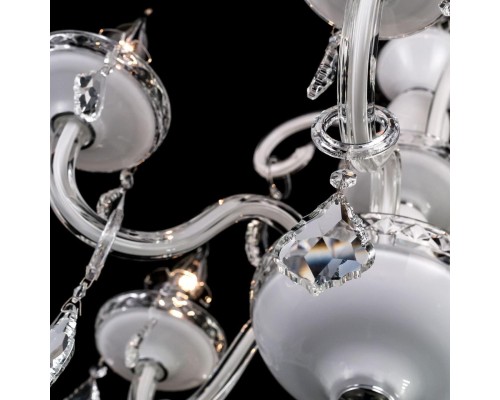 Подвесная люстра с хрусталем Citilux CL352180 Марена Белый+Хром