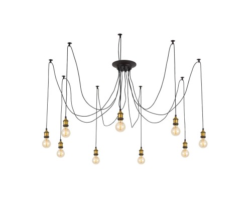 Люстра лофт Citilux CL451091 Эдисон 6 Венге + Бронза