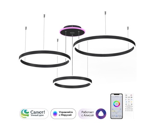 CL719A701 Дуэт Смарт Черный Св-к Люстра