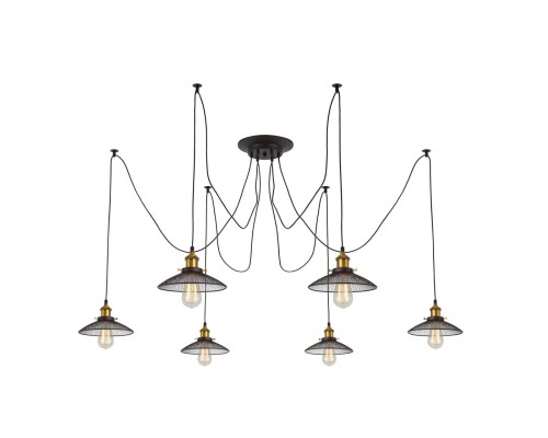 Люстра лофт Citilux CL451061 Эдисон Венге + Бронза