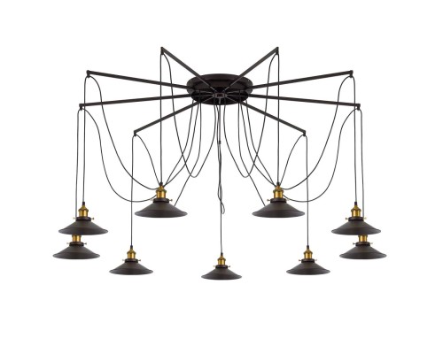 Люстра лофт Citilux CL451291 Эдисон 6 Венге + Бронза