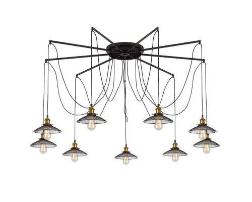 Люстра лофт Citilux CL451291 Эдисон 6 Венге + Бронза