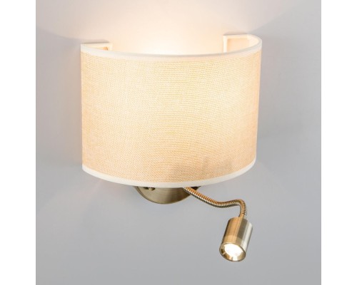 Бра с выключателем и лампой для чтения 3Вт 3000K Citilux CL704306 Декарт Старая Бронза + Песочный