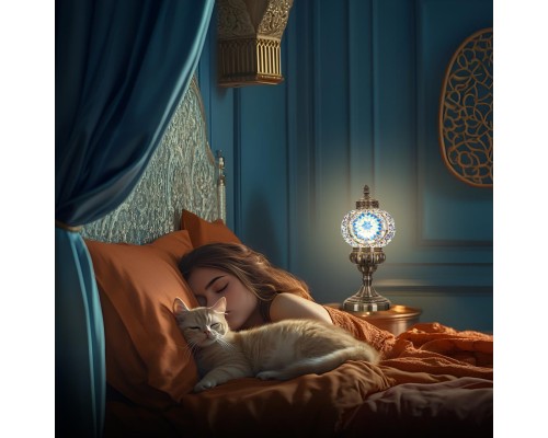 CL419816 Каир Мозаика Синяя Св-к Настольный