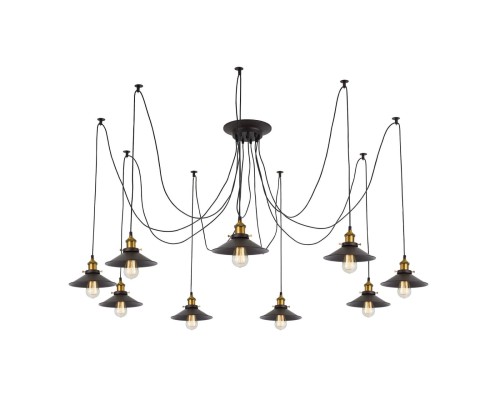 Люстра лофт Citilux CL451091 Эдисон 6 Венге + Бронза