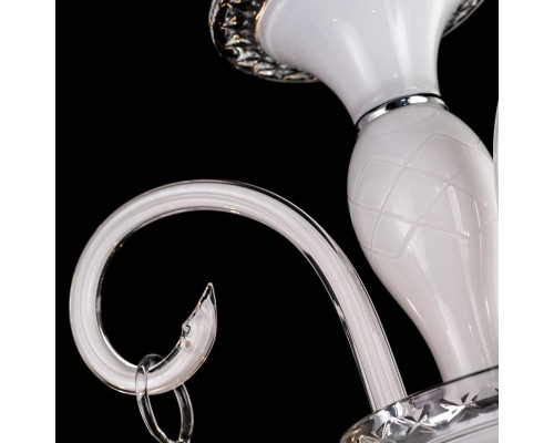 Подвесная люстра с хрусталем Citilux CL352180 Марена Белый+Хром