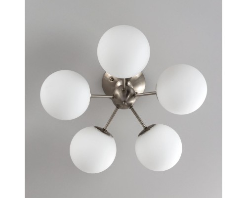 CL102154 Томми Хром Мат.+ Белый Св-к Люстра