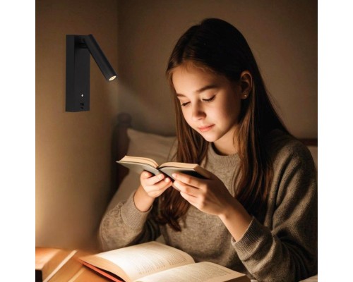 CL704431 Декарт Черный Св-к Настенный с USB