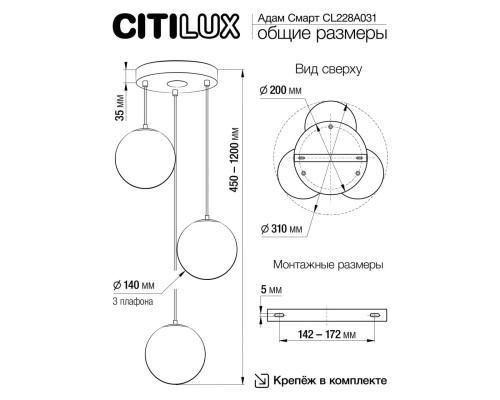 CL228A031 Адам Смарт Хром Св-к Подвес