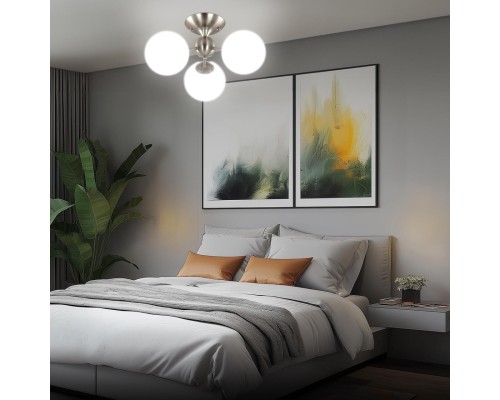 CL102134 Томми Хром Мат.+ Белый Св-к Люстра