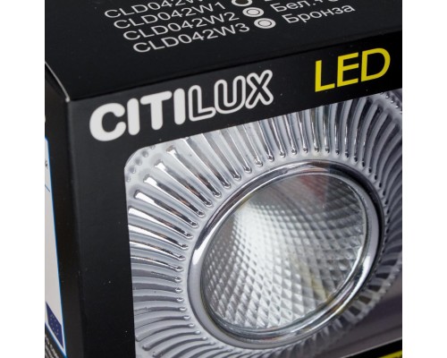 Светильник светодиодный Citilux CLD042W1 Дзета 7 Вт 3000K Белый+Хром