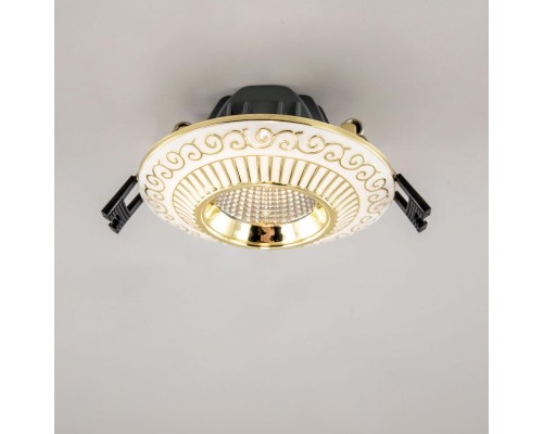 CLD041NW2 Боска Белый+Золото  Св-к Встр. 7W*3500K