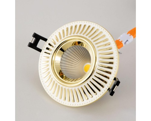 CLD042NW2 Дзета Белый+Золото  Св-к Встр. 7W*3500K