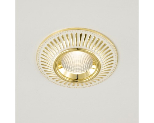 CLD042NW2 Дзета Белый+Золото  Св-к Встр. 7W*3500K