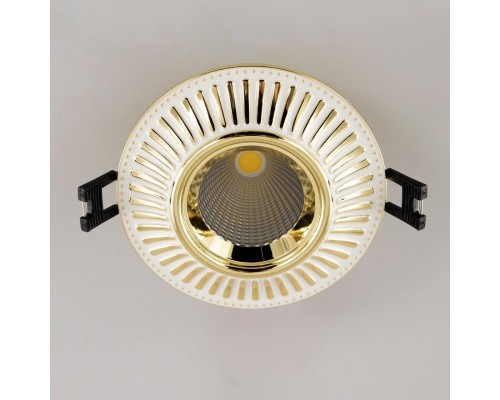 CLD042NW2 Дзета Белый+Золото  Св-к Встр. 7W*3500K