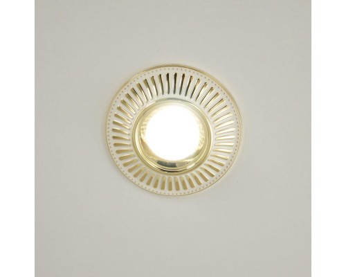 CLD042NW2 Дзета Белый+Золото  Св-к Встр. 7W*3500K