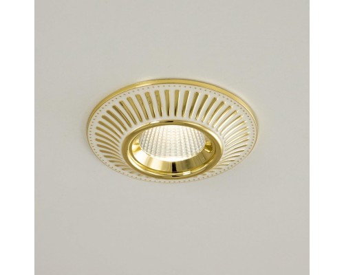 CLD042NW2 Дзета Белый+Золото  Св-к Встр. 7W*3500K