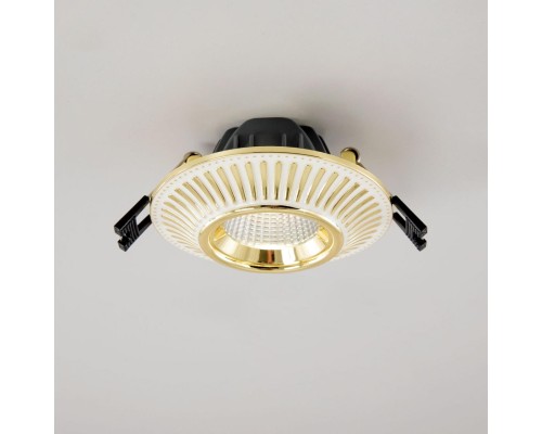 CLD042NW2 Дзета Белый+Золото  Св-к Встр. 7W*3500K