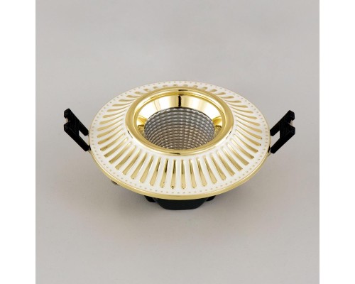 CLD042NW2 Дзета Белый+Золото  Св-к Встр. 7W*3500K