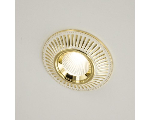 CLD042NW2 Дзета Белый+Золото  Св-к Встр. 7W*3500K