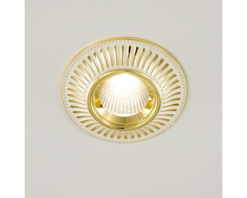 CLD042NW2 Дзета Белый+Золото  Св-к Встр. 7W*3500K