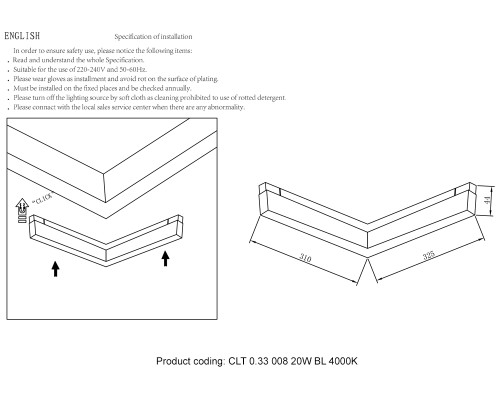 Светильник трековый магнитный Crystal Lux CLT 0.33 008 20W BL 4000K