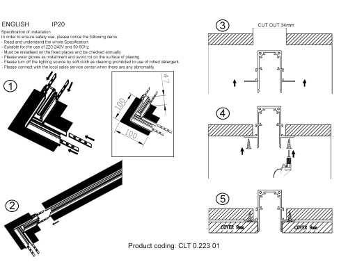 Соединитель для магнитного встраиваемого шинопровода угловой Crystal Lux CLT 0.223 01 BL