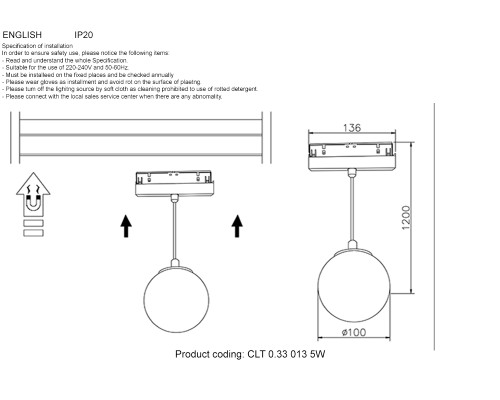 Светильник трековый магнитный Crystal Lux CLT 0.33 013 5W BL 4000K