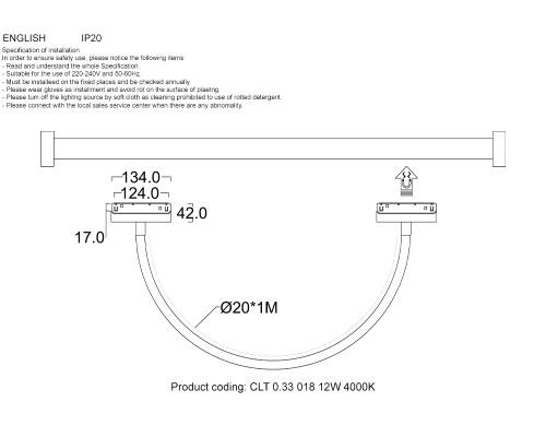 Светильник трековый магнитный Crystal Lux CLT 0.33 018 12W BL 4000K