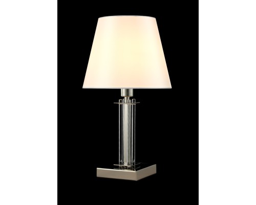 Настольная лампа Crystal Lux NICOLAS LG1 NICKEL/WHITE E14 1*60W никель/прозрачный