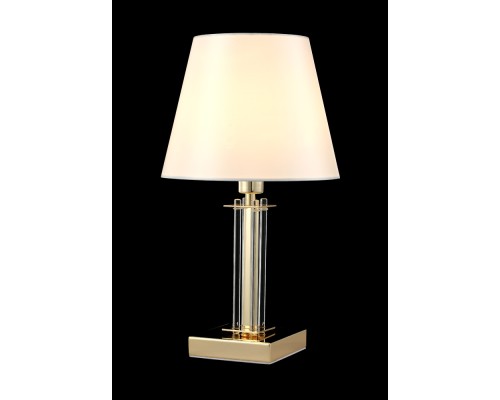 Настольная лампа Crystal Lux NICOLAS LG1 GOLD/WHITE E14 1*60W золото/прозрачный