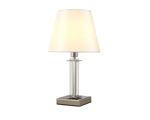 Настольная лампа Crystal Lux NICOLAS LG1 NICKEL/WHITE E14 1*60W никель/прозрачный