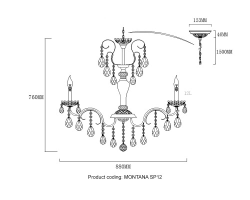 Люстра Crystal Lux MONTANA SP12