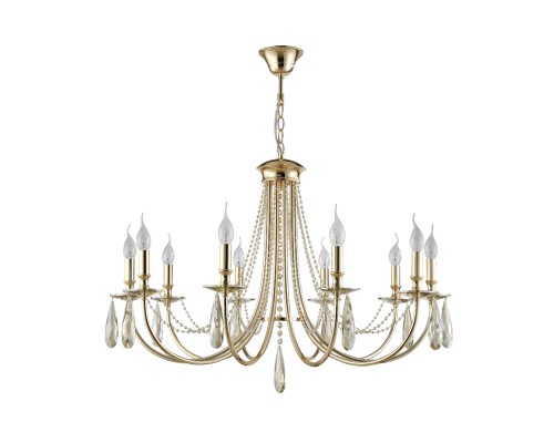 Люстра подвесная Crystal Lux VICTORIA SP10 GOLD/AMBER E14 10*60W золото