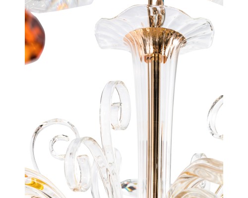 Люстра Crystal Lux CATARINA SP12+6 V2 GOLD/TRANSPARENT-COGNAC